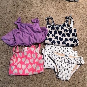 Bundle of 4 Toddler Girl Swimsuits, Size 2T